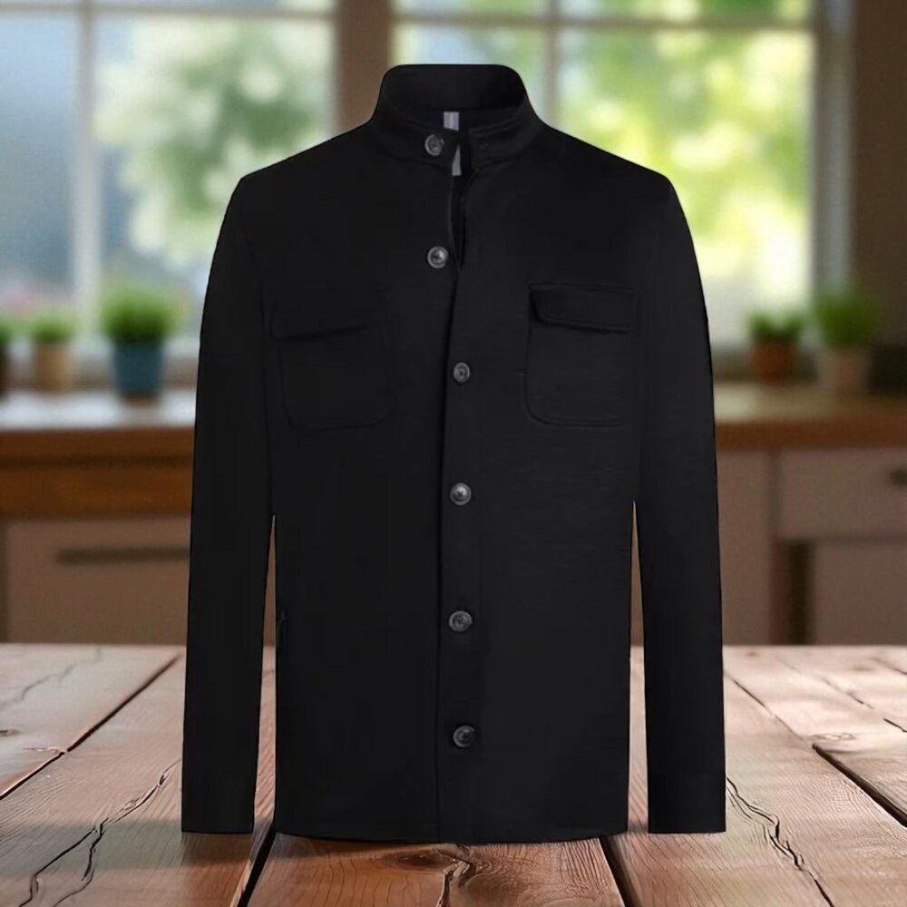 $695 - NWT - Samuelsohn Utility Jacket - Italian Reda 120's Wool - Black - 40